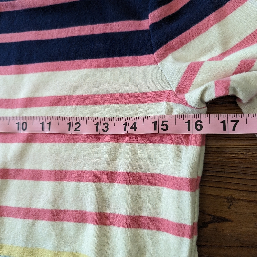 TalbotsThe Talbots Tee Striped Colorful 3/4 Sleeve Cotton Top Women's Size MP - Picture 6 of 7